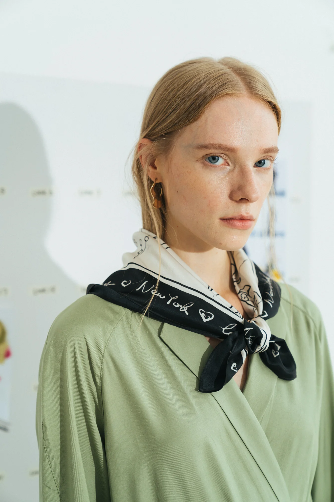 "New York in Sketches" Silk Scarf - Black & White - Image 3