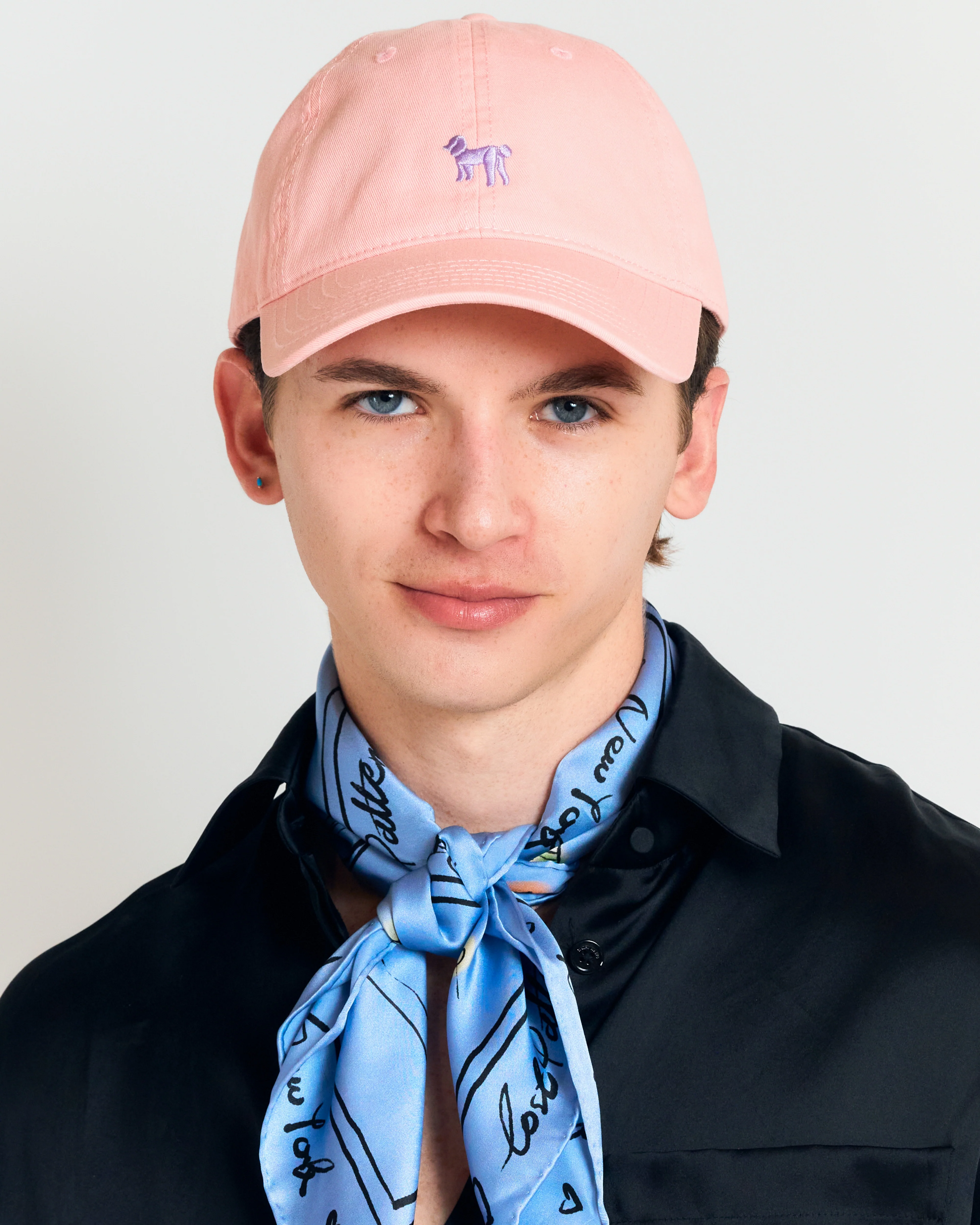 "New York in Sketches" Silk Scarf - Blue - Image 5