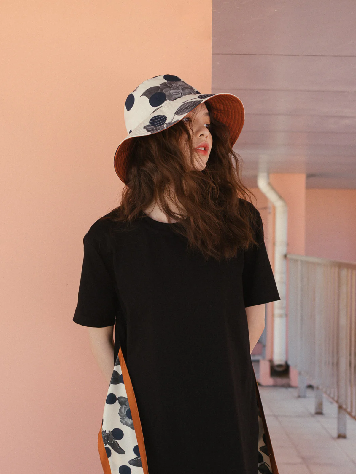 "Noir Floral" Reversible  Bucket Hat - Image 4