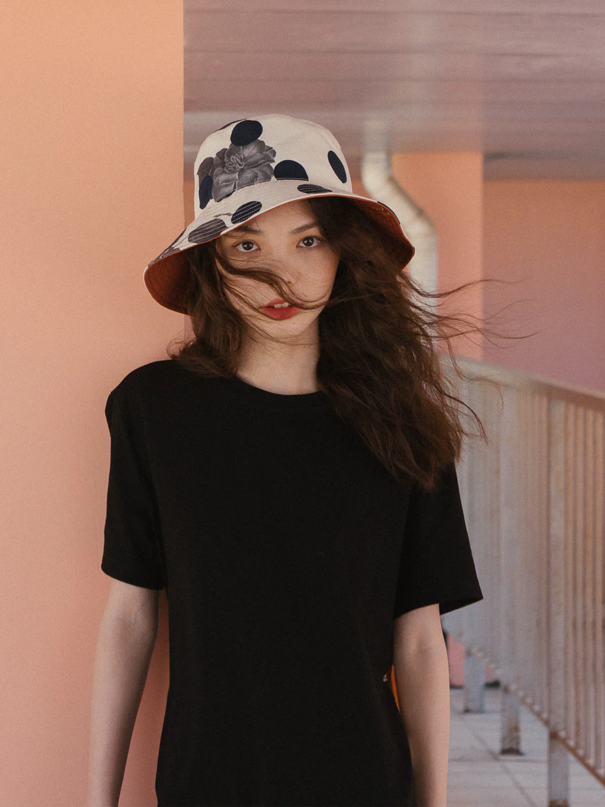 "Noir Floral" Reversible  Bucket Hat - Image 5