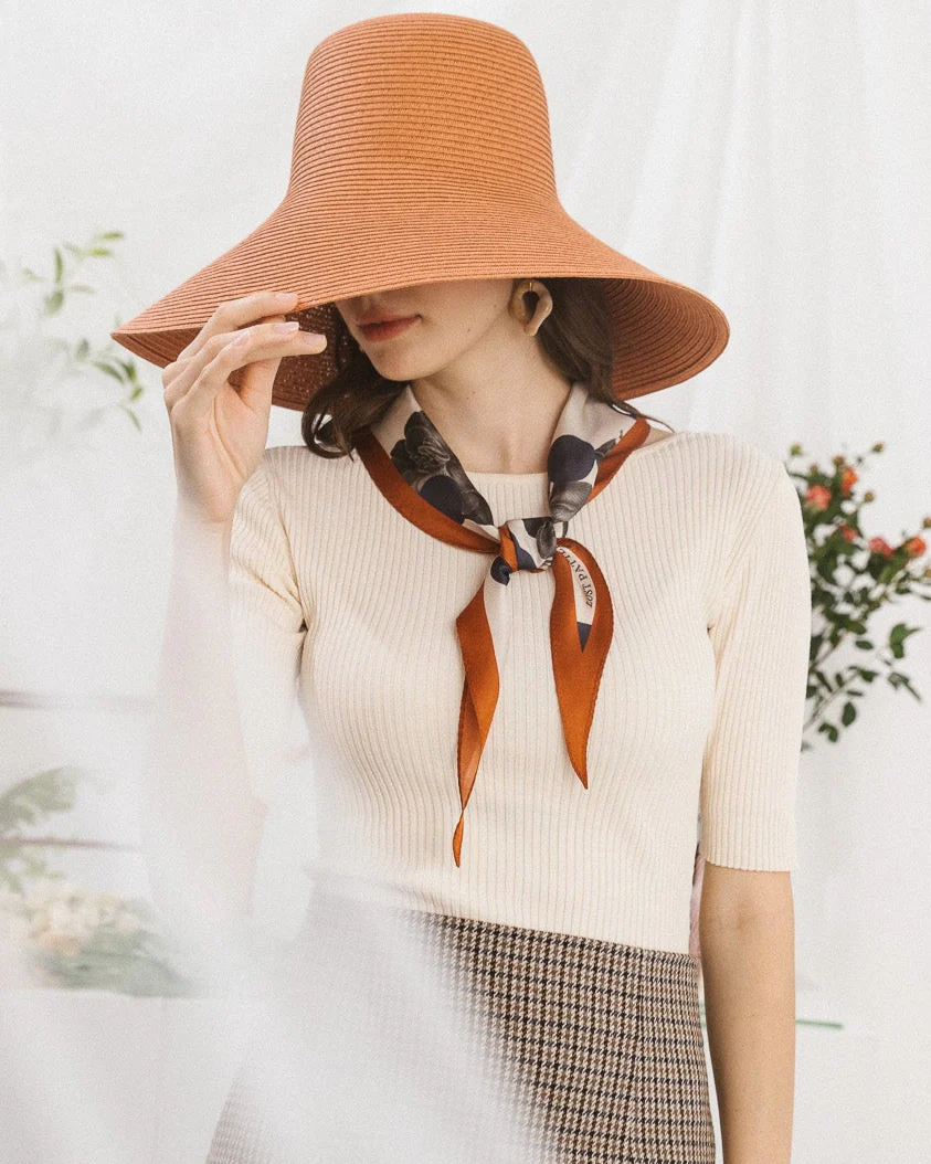 "Noir Floral" Silk Diamond Neckerchief - Image 5