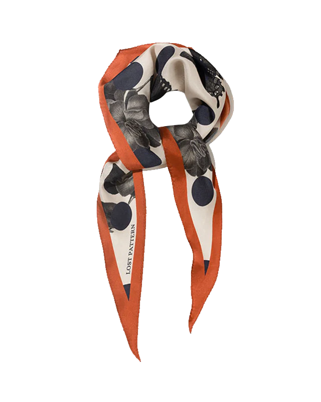 "Noir Floral" Silk Diamond Neckerchief - Image 8