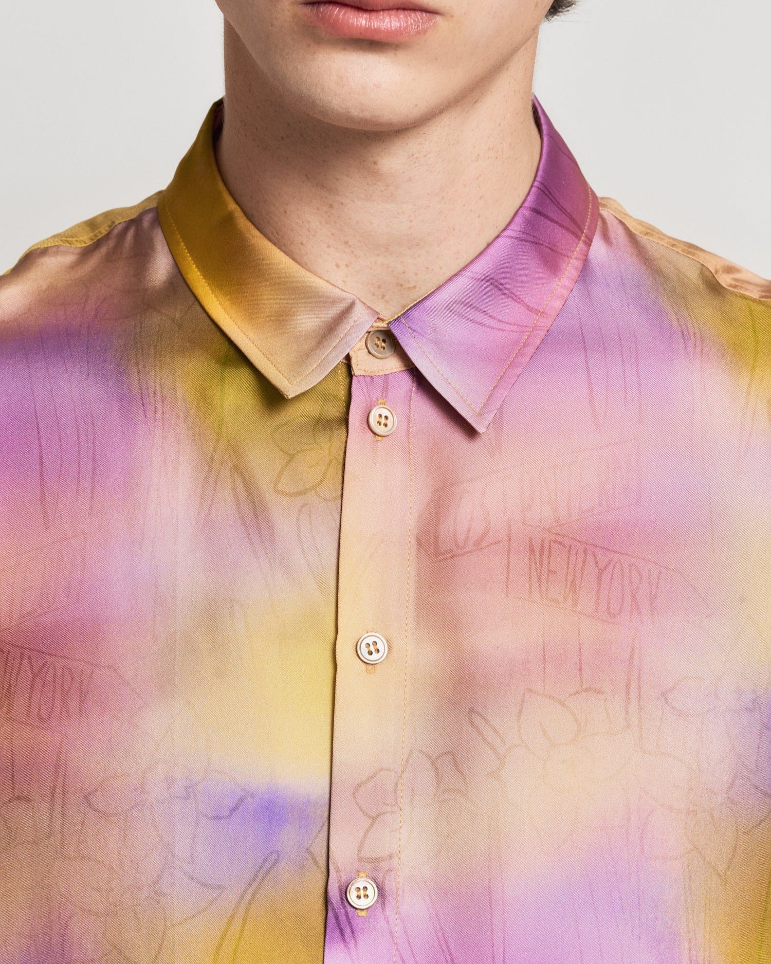"Brooklyn" Oversized Silk Hawaii Shirt - Pink - Image 5