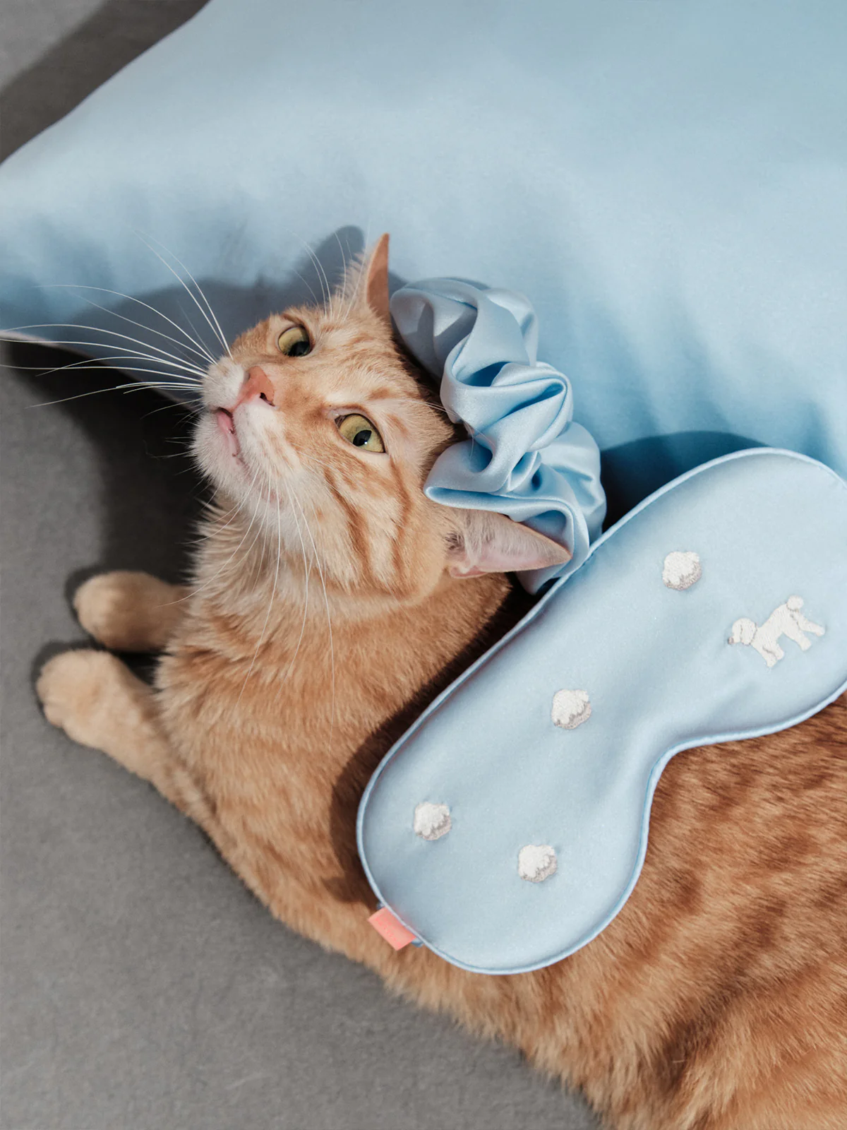 "Pan Pan" 3 Piece Silk Gift Set - Silk Pillowcase & Silk Sleep Eye Mask & Silk Scrunchie - Image 3