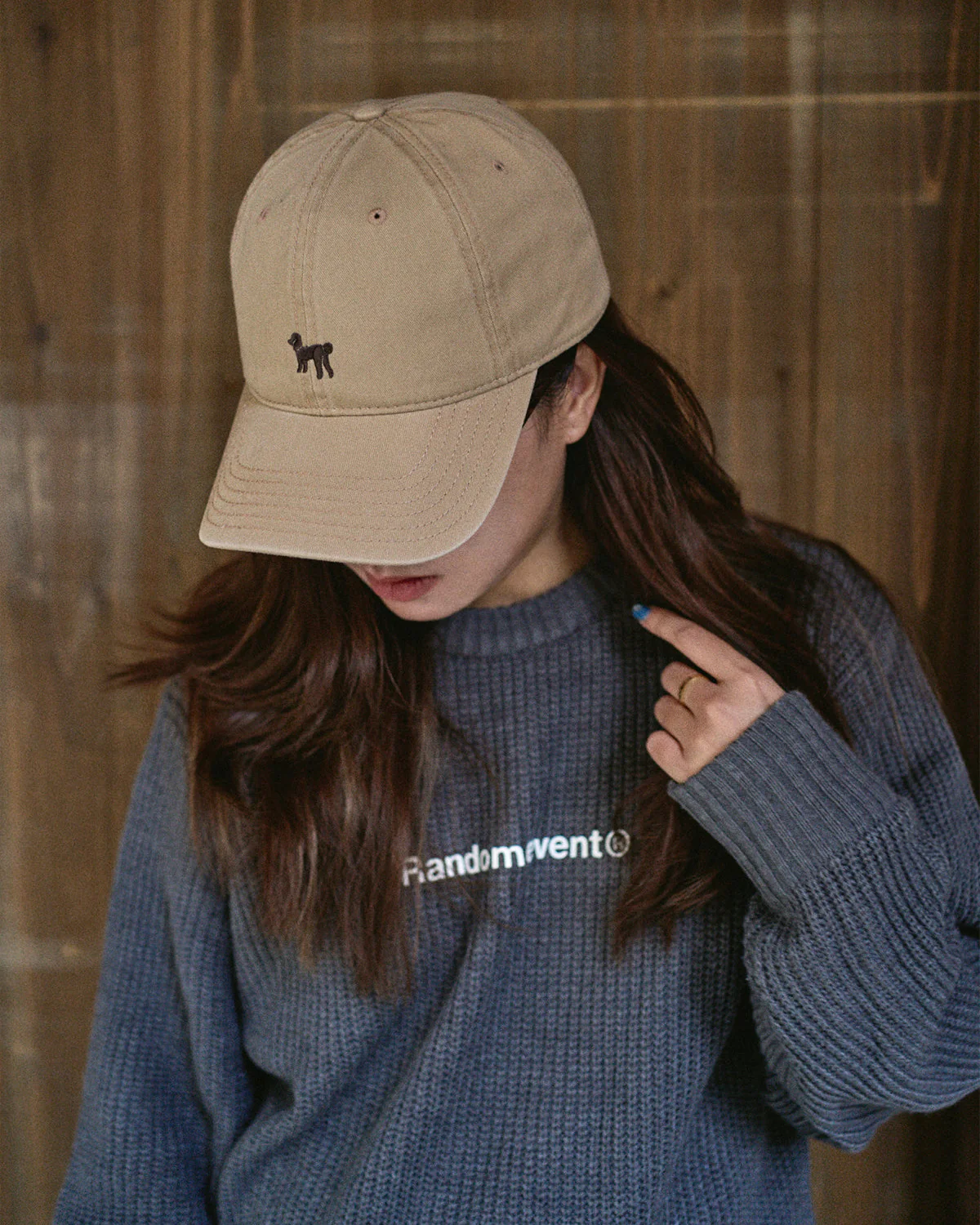 "Pan Pan" Baseball Cap - Light Khaki - Image 5