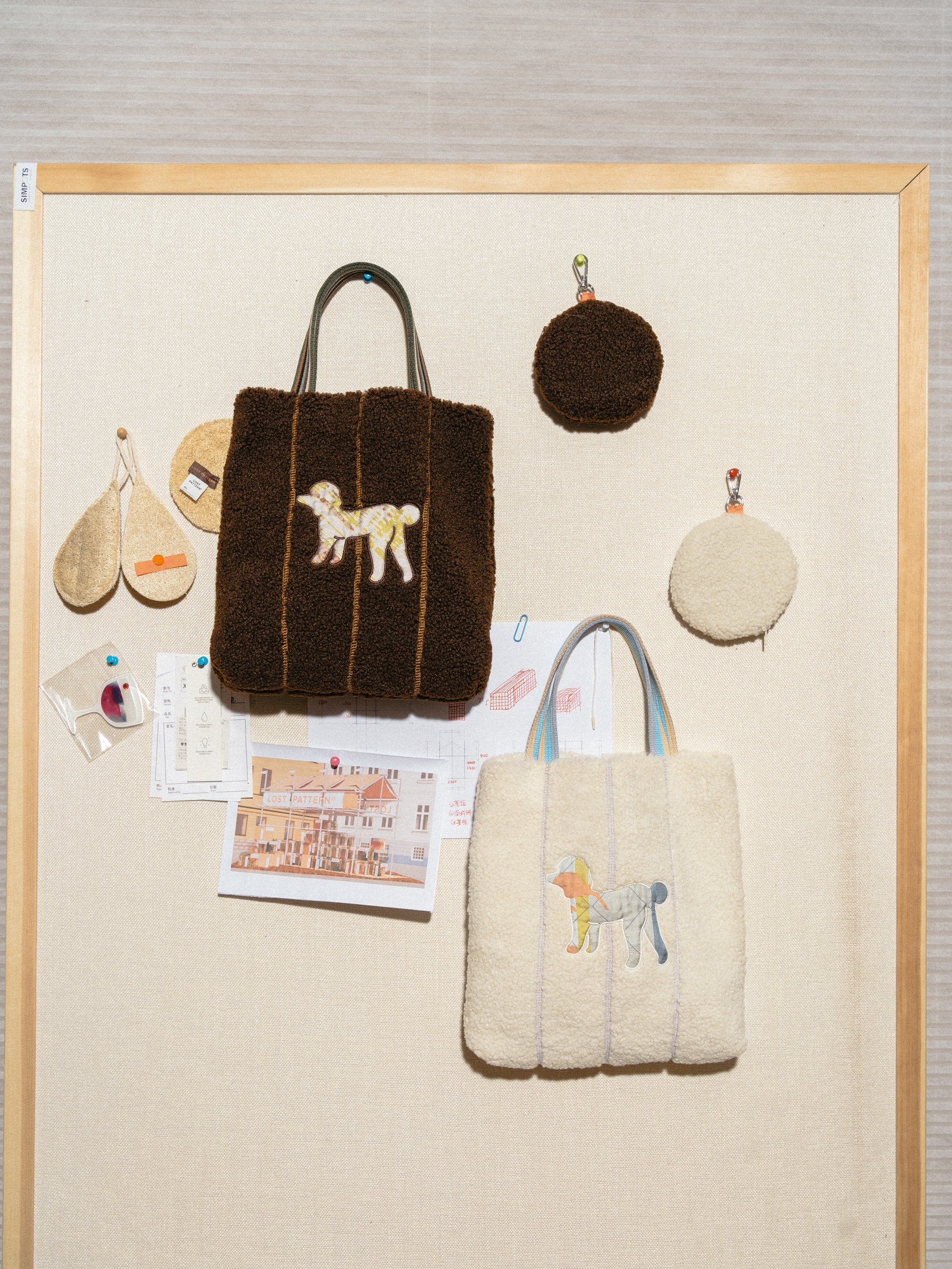 "Pan Pan" Shearling Tote Bag - White - Image 4