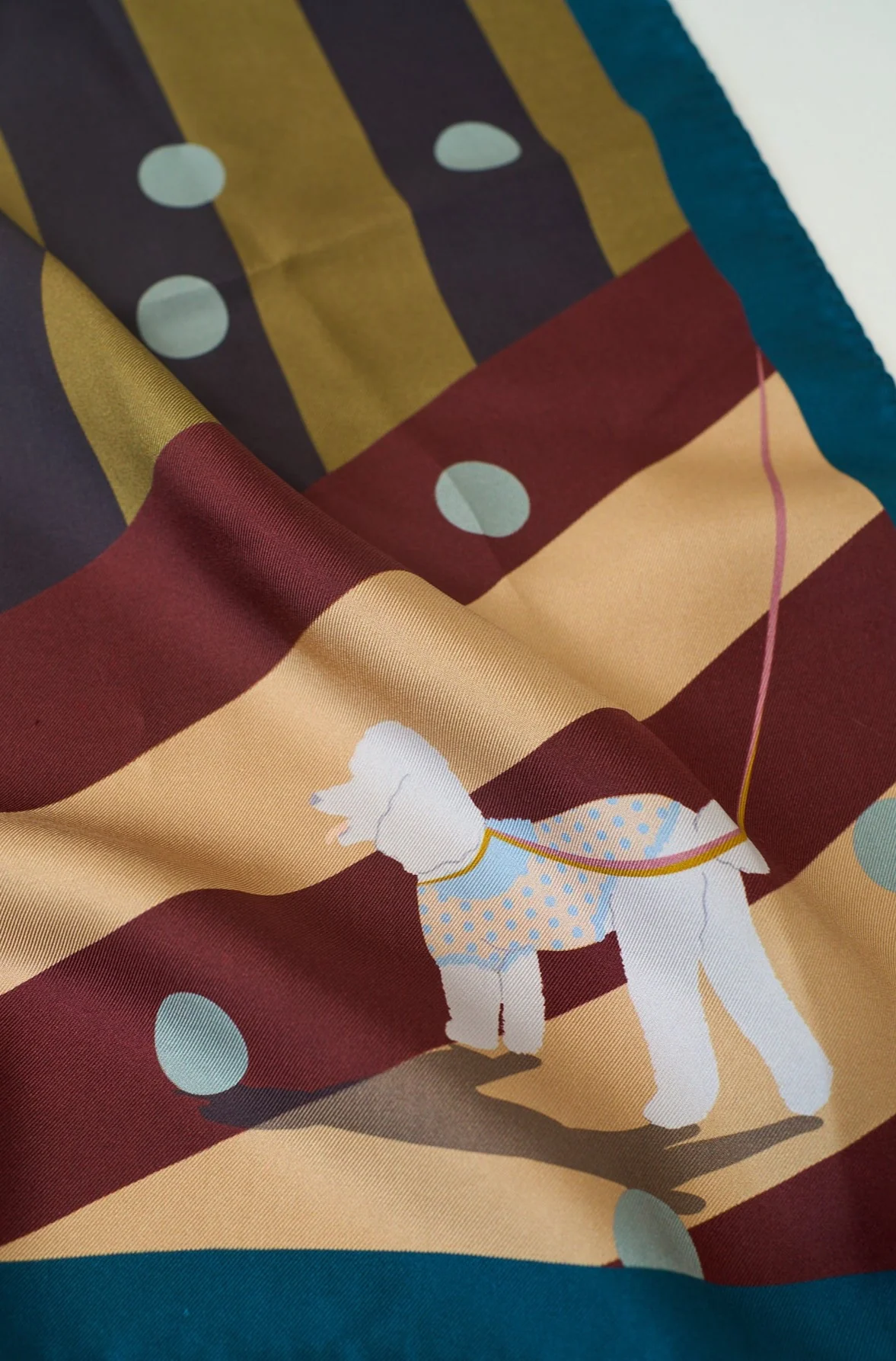 "Pan Pan" Silk Bandana - Coffee - Image 9