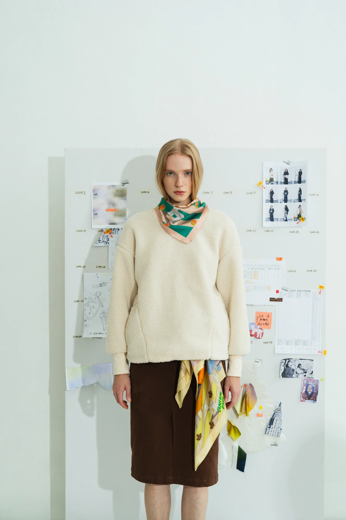 "Pan Pan" Silk Bandana - Orange - Image 3