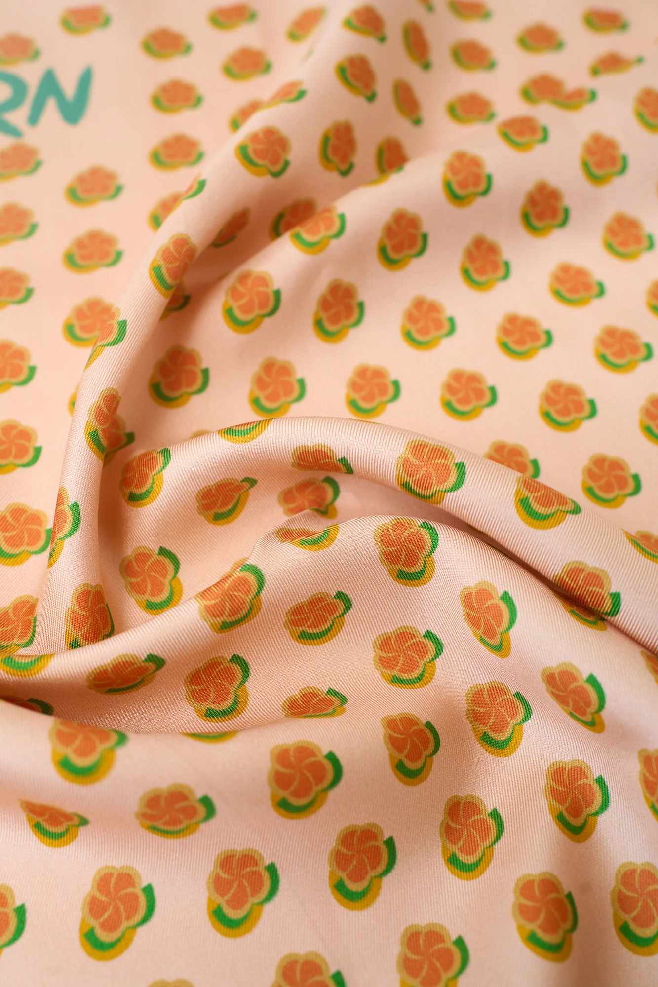 "Pan Pan" Silk Bandana - Orange - Image 7