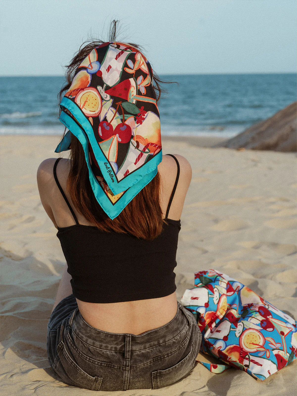 "Party Time" Silk Bandana Scarf - Image 4