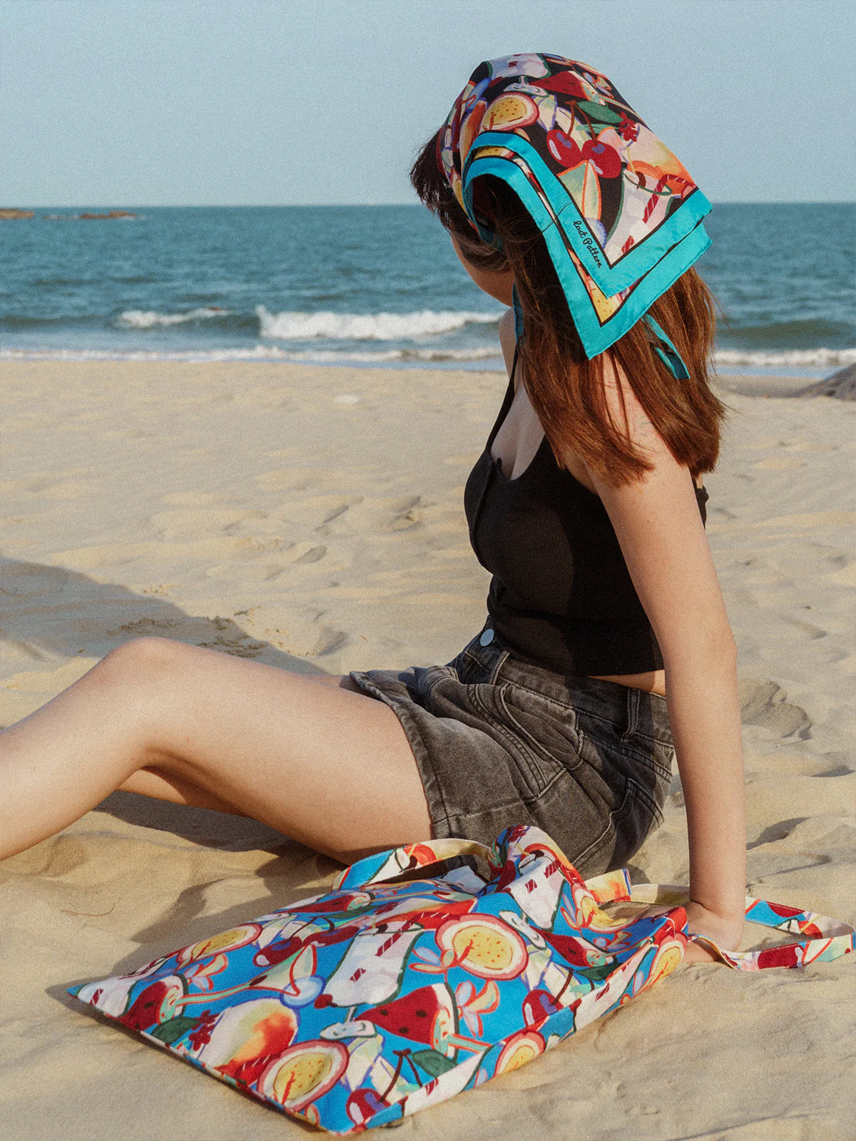 "Party Time" Silk Bandana Scarf - Image 5