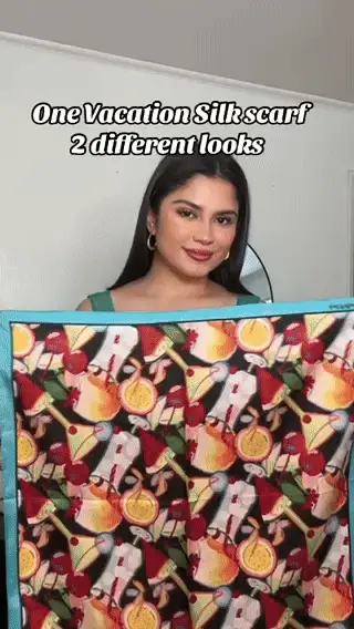 "Party Time" Silk Bandana Scarf - Image 9