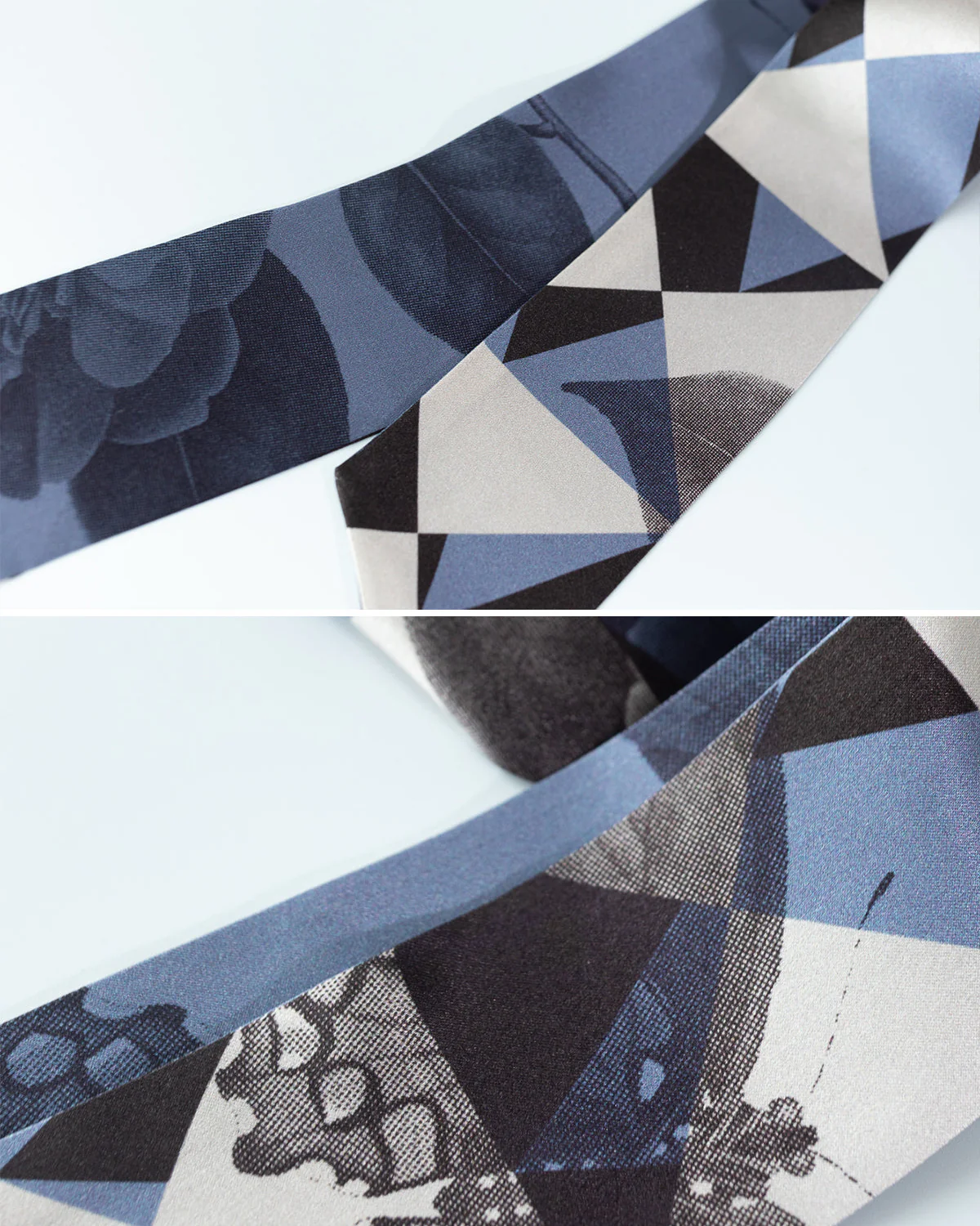"Prism" Silk Skinny Scarf -  blue - Image 7