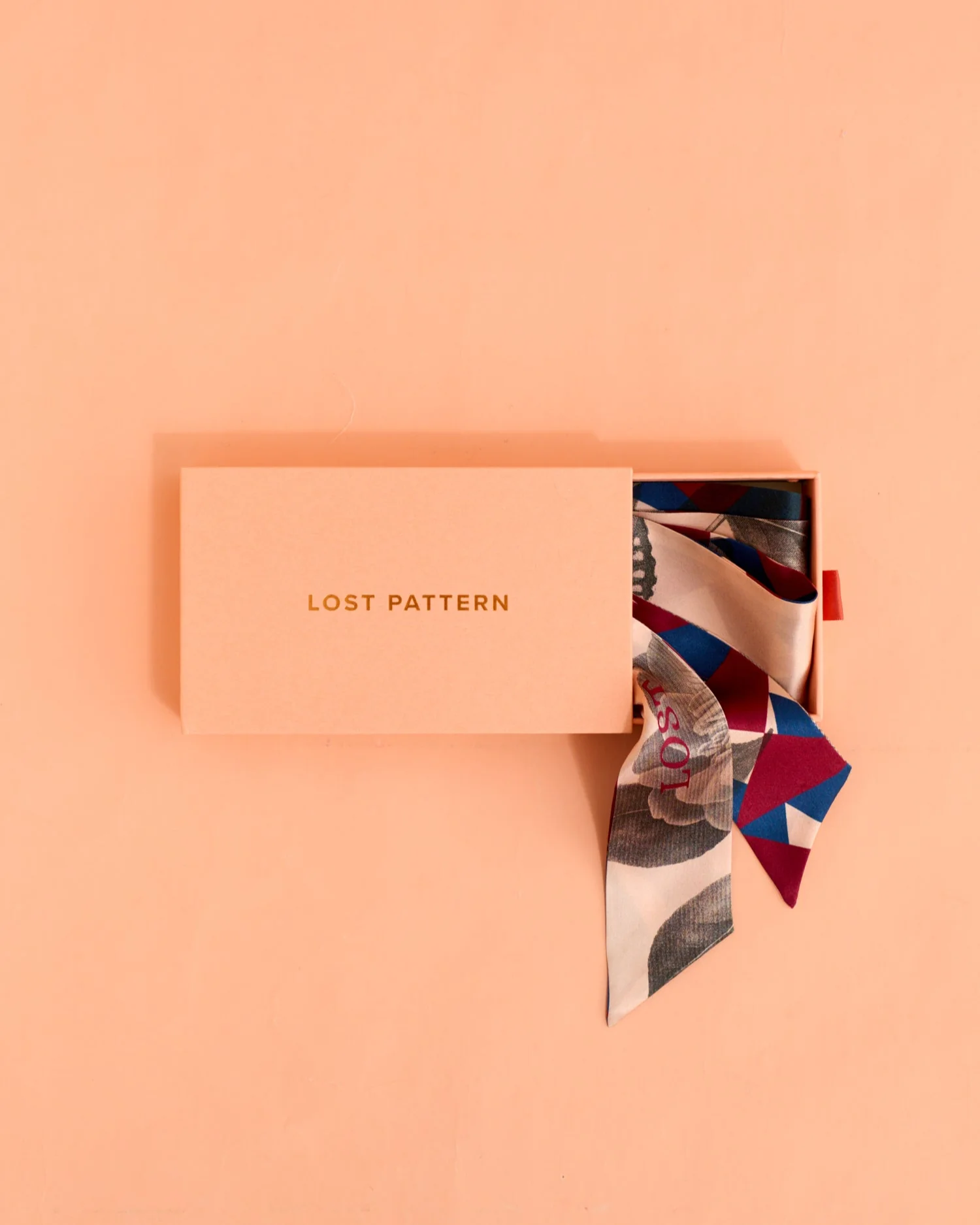 "Prism" Silk Skinny Scarf - Crimson Red - Image 7