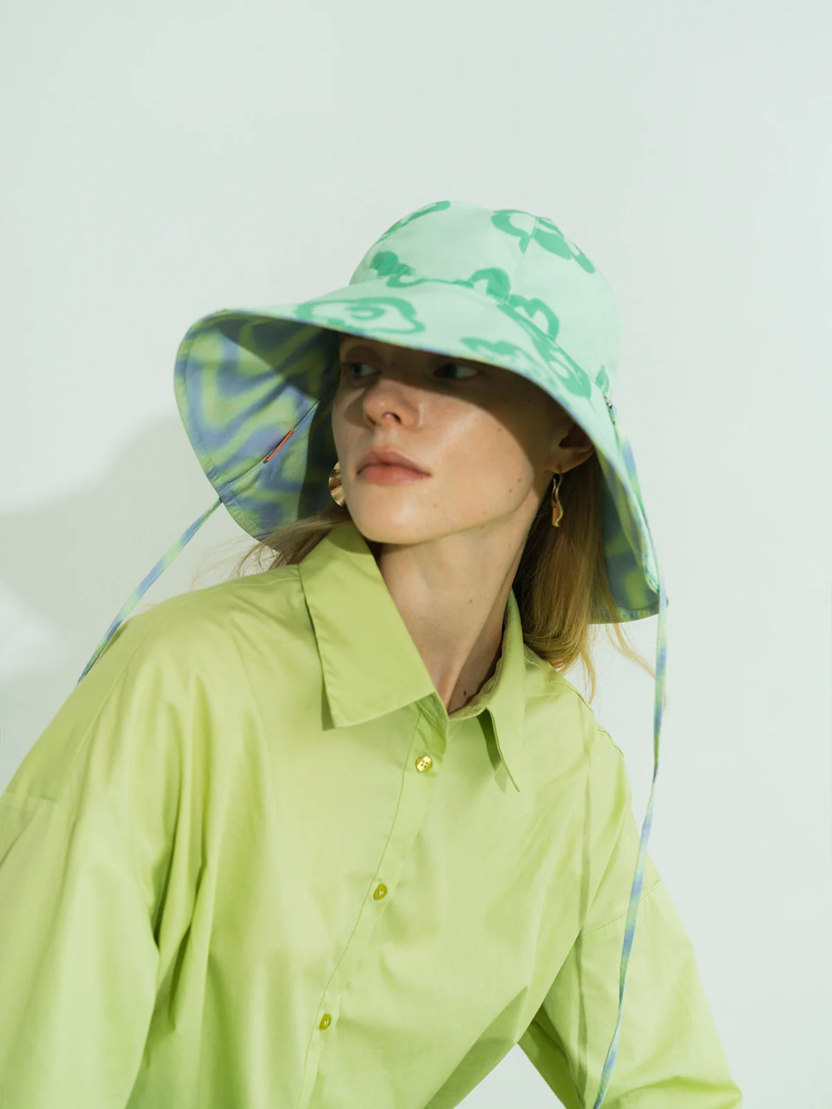 "Day Dream" Reversible Sun Hat - Green - Image 3