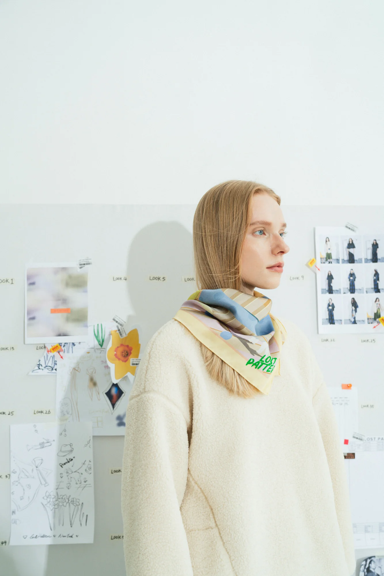 "Seasons in the Park" Silk Scarf - Yellow - Image 3