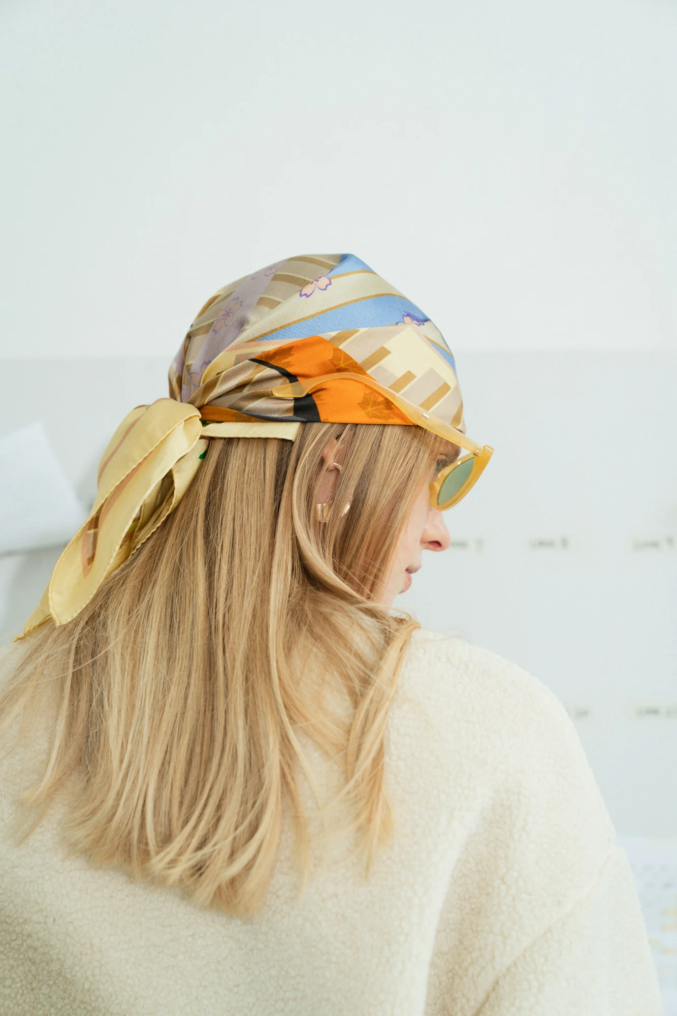 "Seasons in the Park" Silk Scarf - Yellow - Image 4