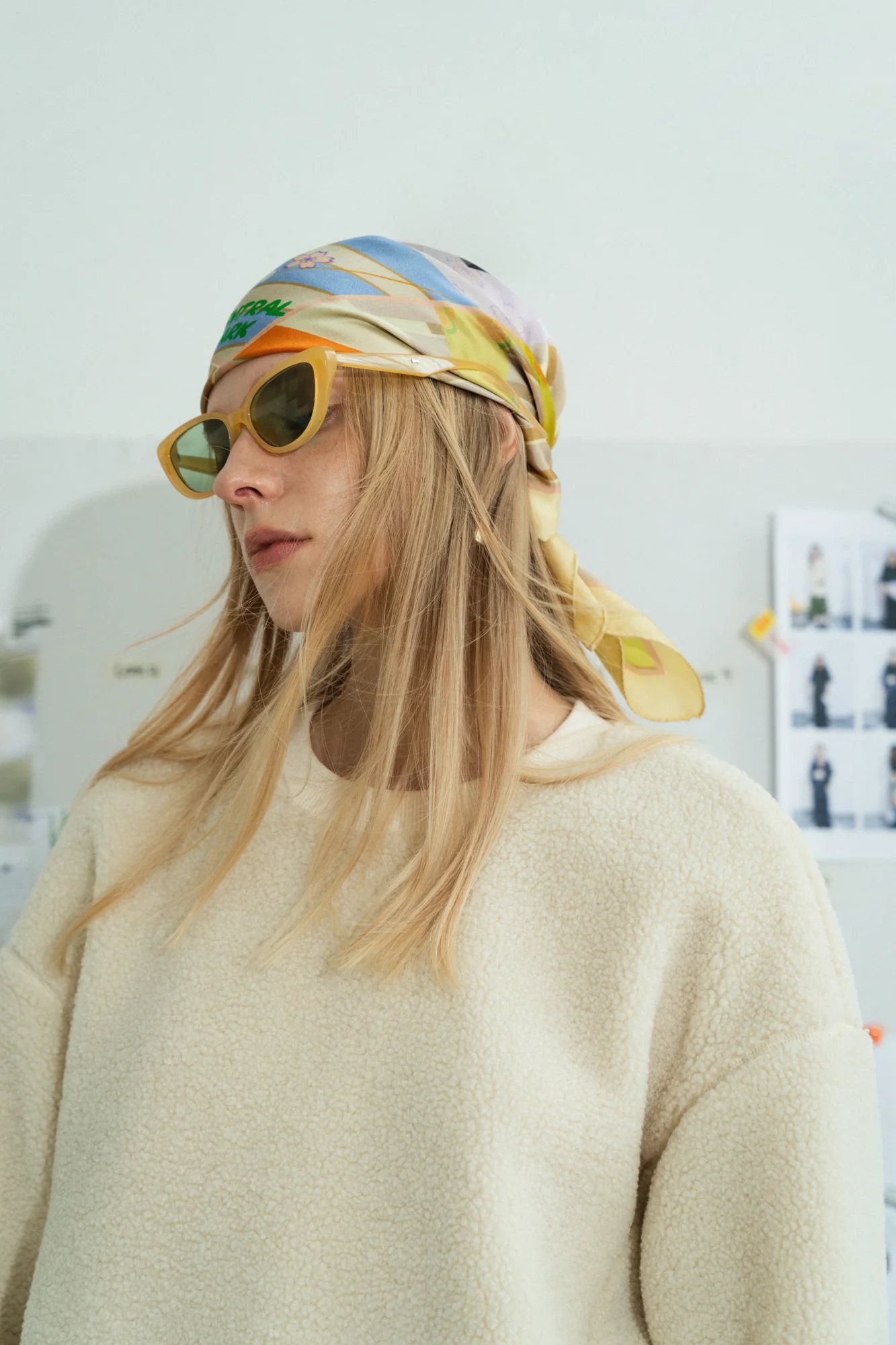 "Seasons in the Park" Silk Scarf - Yellow - Image 7