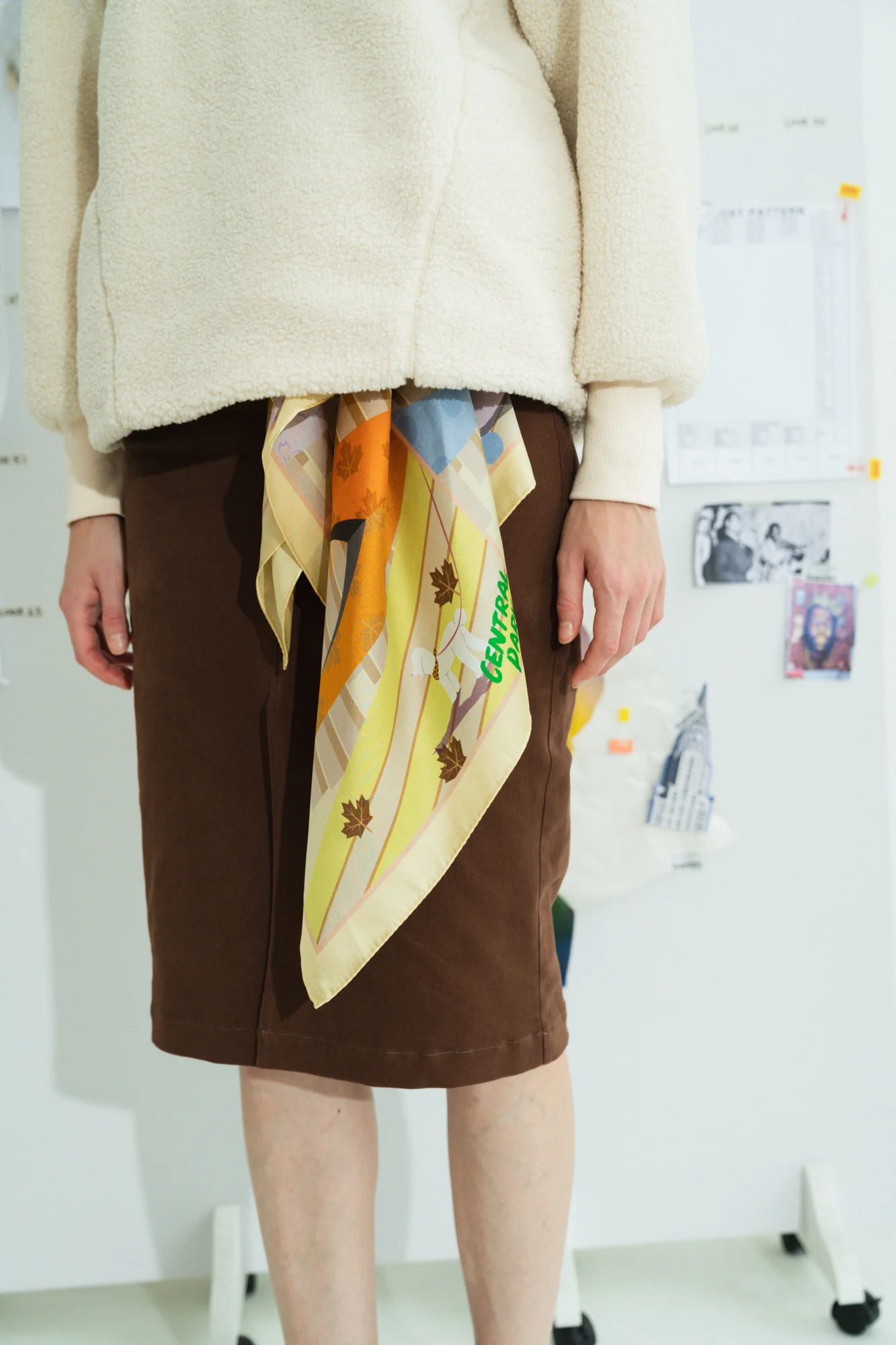 "Seasons in the Park" Silk Scarf - Yellow - Image 8