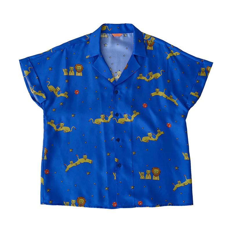 Shantall Lacayo x Lost Pattern Silk Shirt - Electric Blue - Image 4