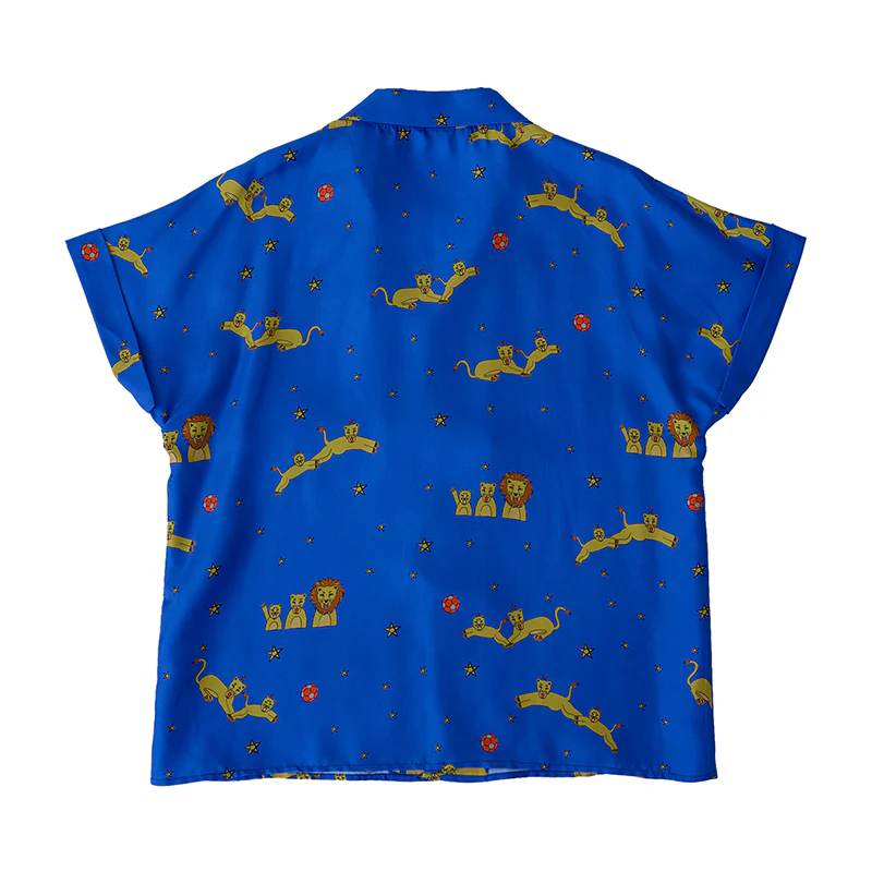Shantall Lacayo x Lost Pattern Silk Shirt - Electric Blue - Image 6