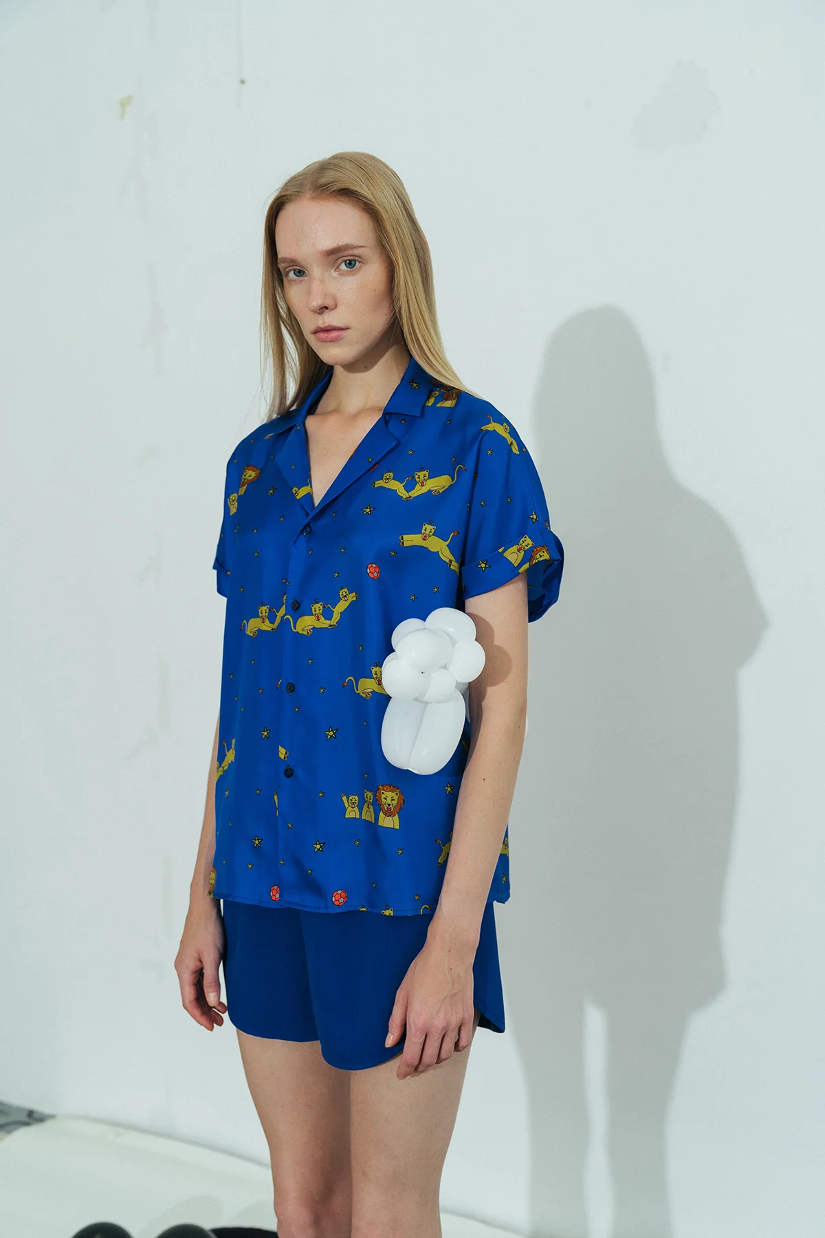 Shantall Lacayo x Lost Pattern Silk Shirt - Electric Blue - Image 7
