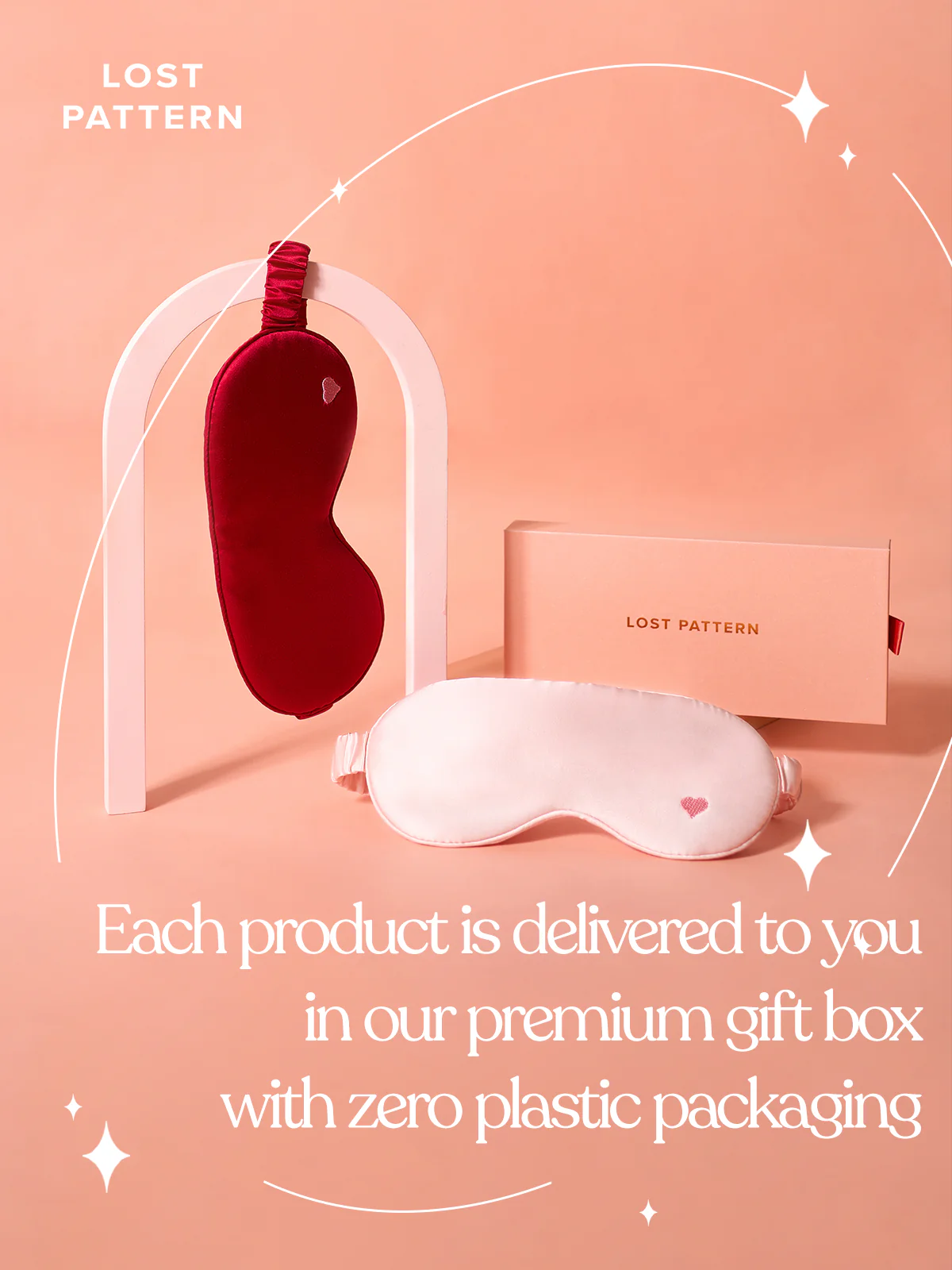 "Love Heart" Silk Sleep Eye Mask - Pink - Image 8