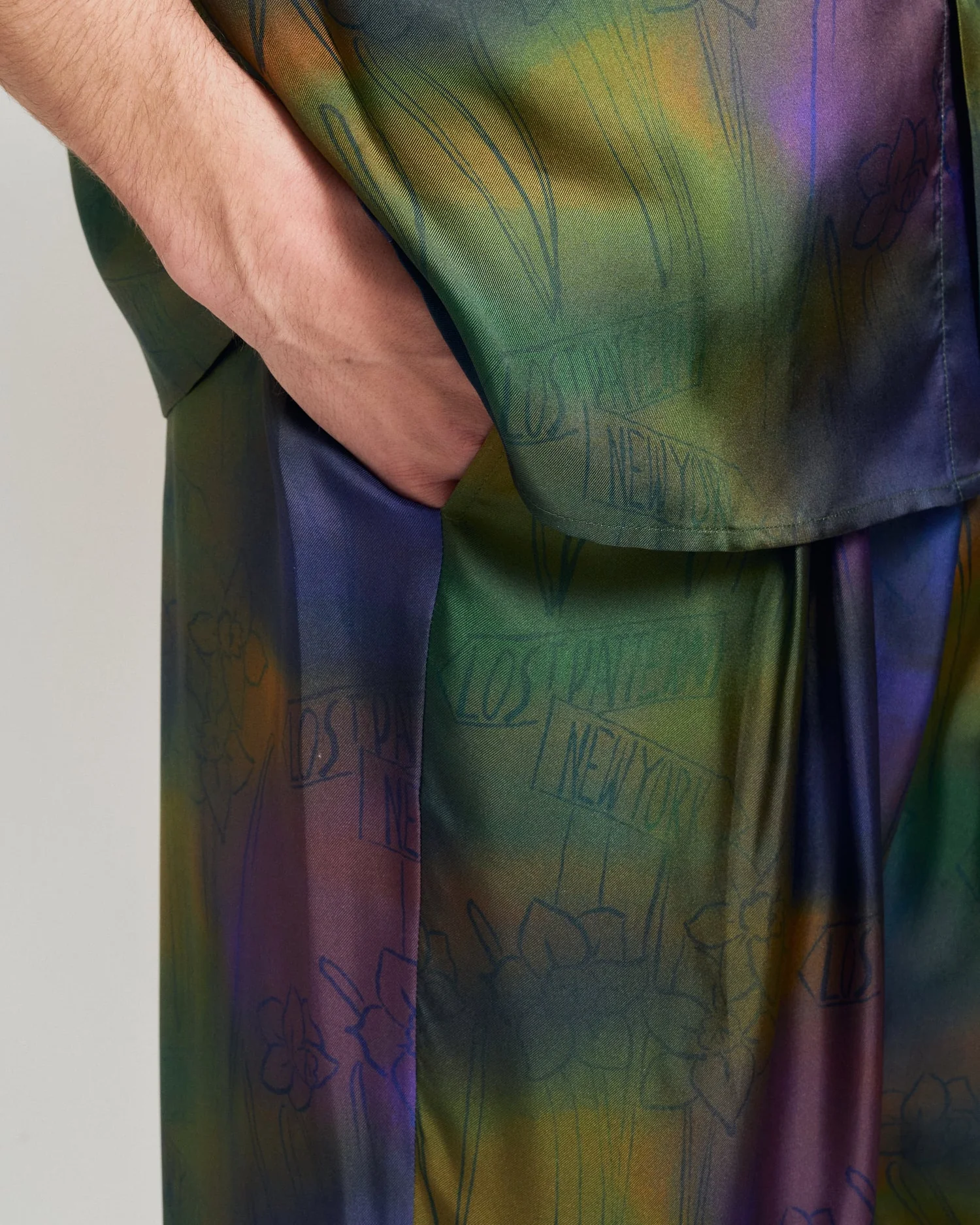 "Brooklyn" Silk Wide Leg Palazzo Pants - Green - Image 5