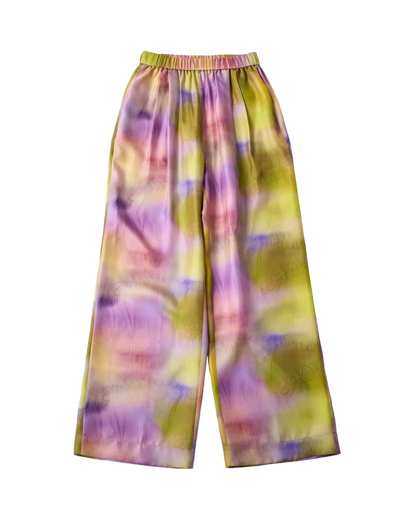 "Brooklyn" Silk Wide Leg Palazzo Pants - Pink - Image 9