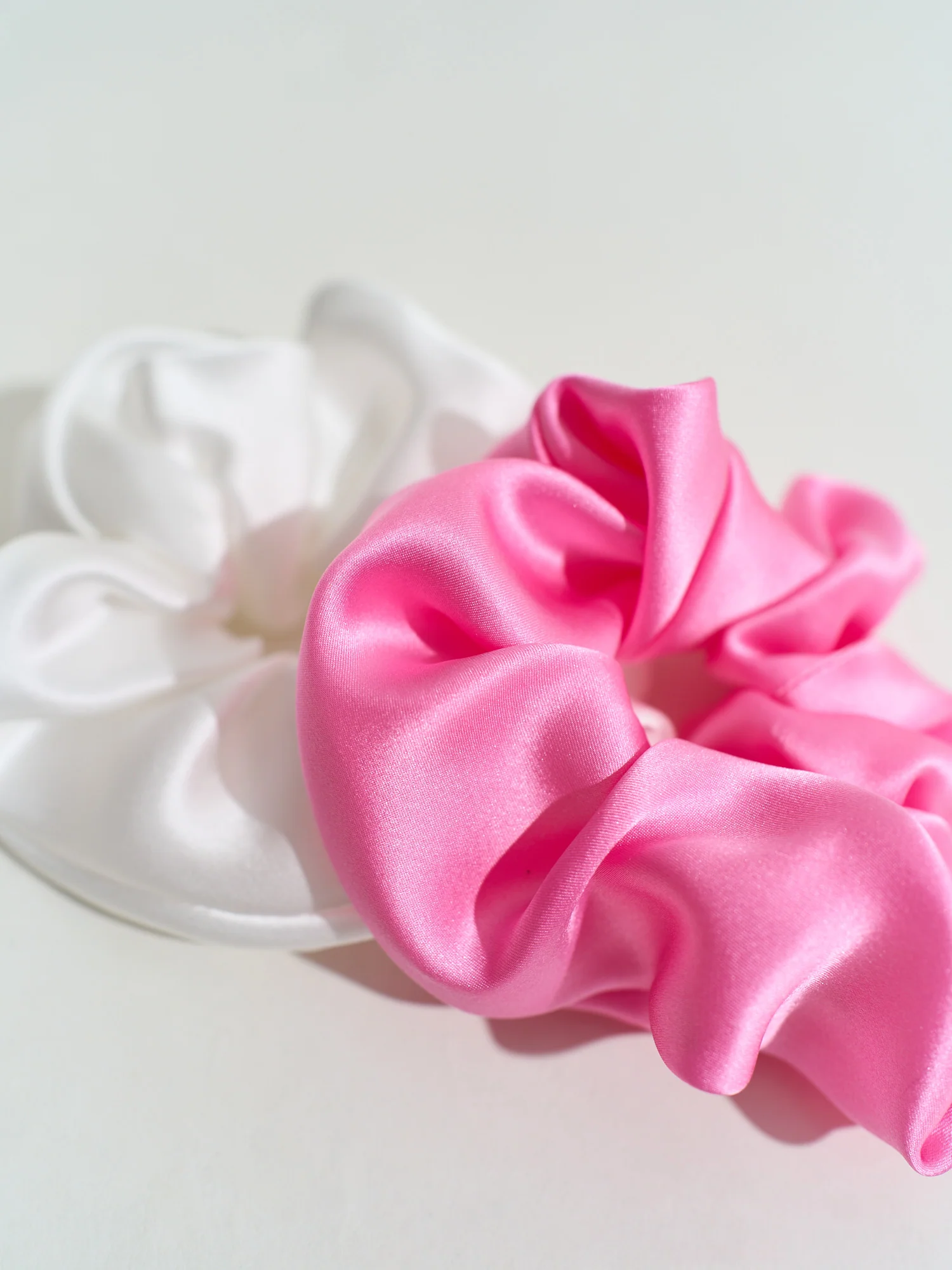 "Silken Hair" Silk Scrunchie Hair Tie - Pink - Image 7