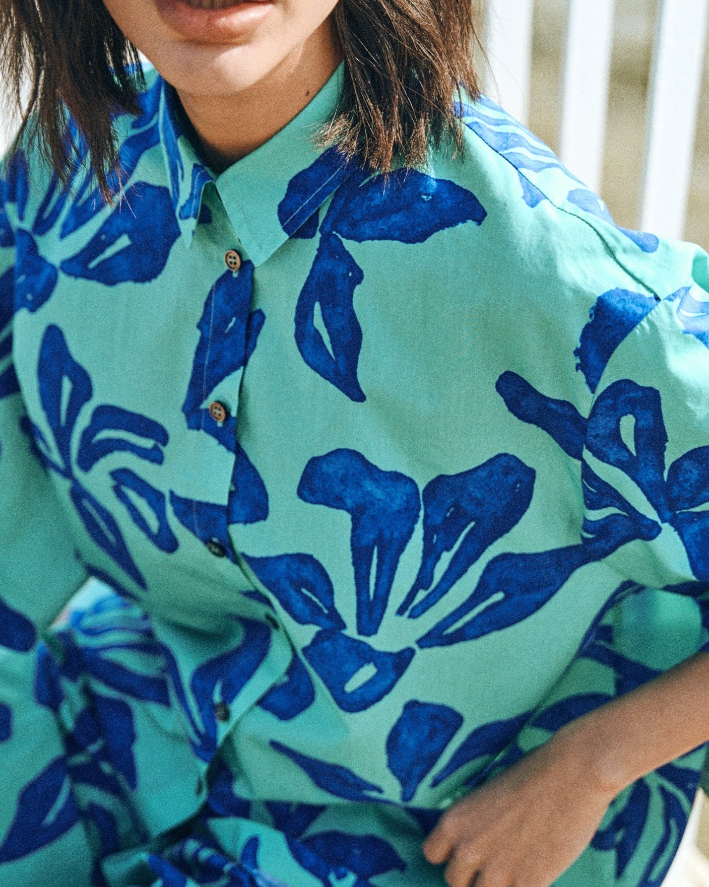 "Tropical Bliss" Oversized Hawaii Shirt - Ocean Blue - Image 5