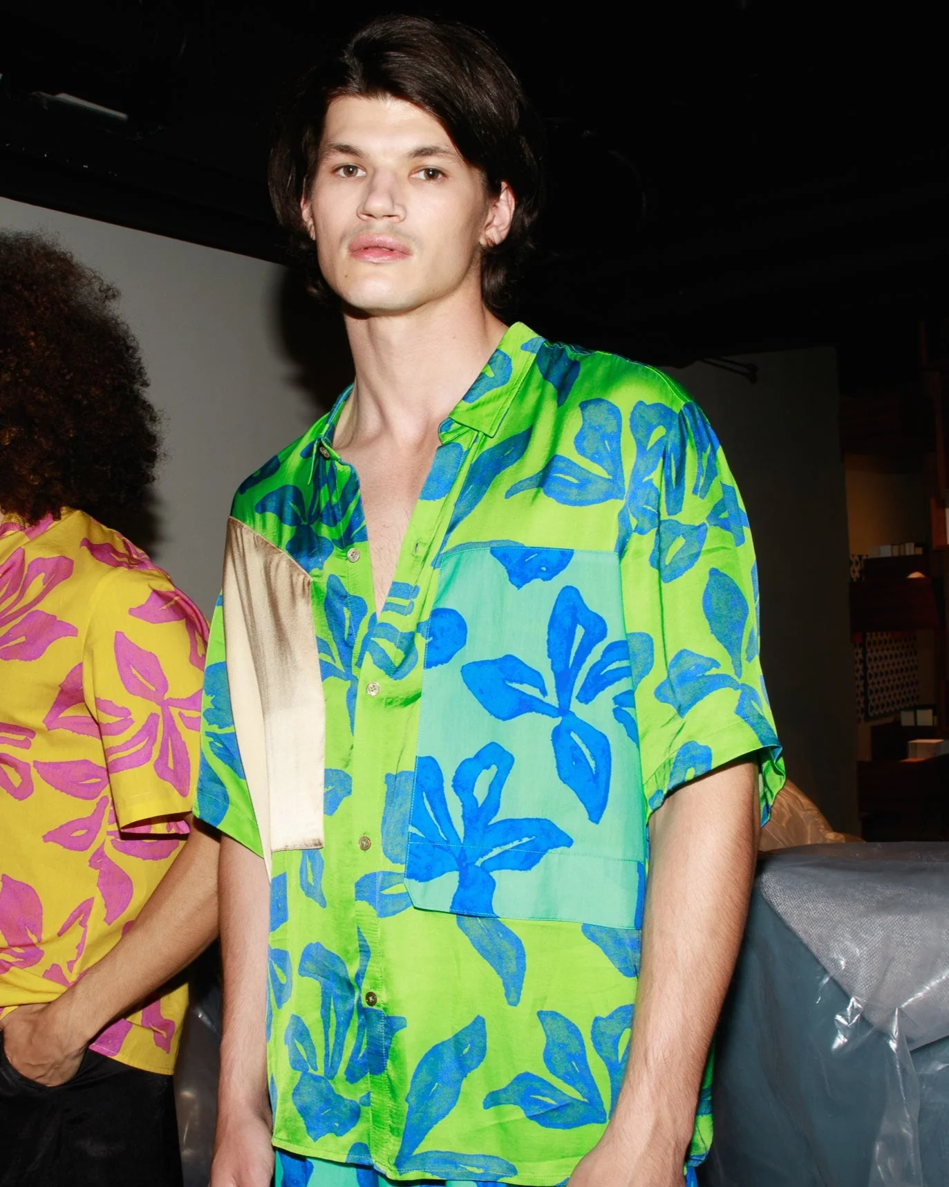 "Tropical Bliss" Patchwork Oversized Hawaii Shirt - Green - Image 8